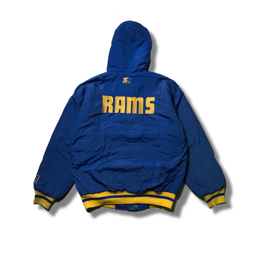 Vtg 90s STARTER NFL Los Angeles RAMS Jacket, Fesyen Pria, Pakaian