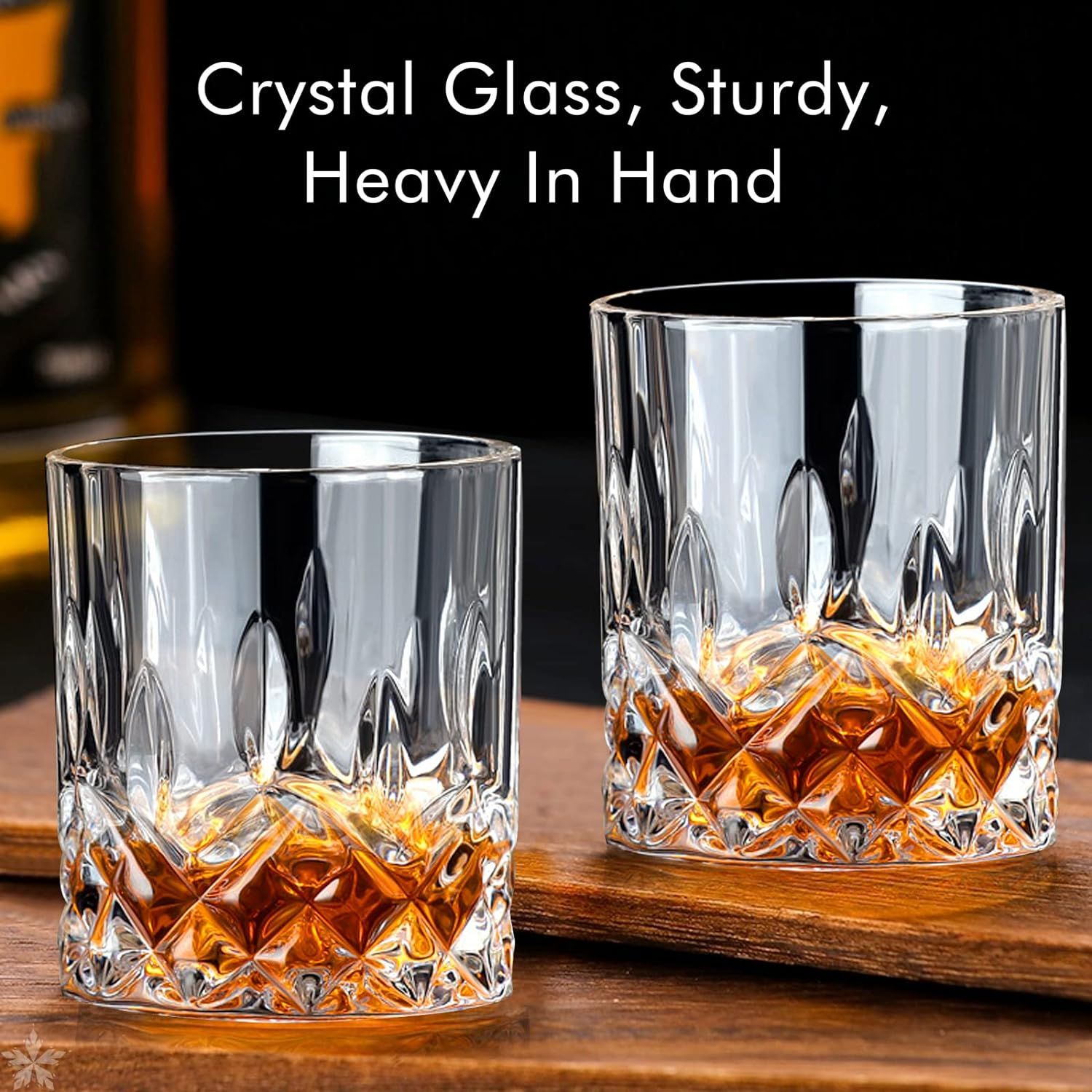 Whiskey Glasses Classic Rocks Glasses 10oz Old Fashioned Glass Set of 6