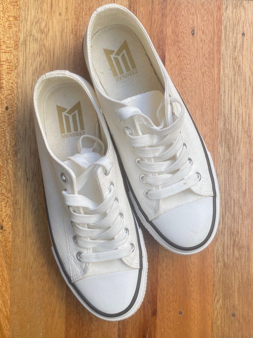 Mendrez White Canvas Sneakers Women s Fashion Footwear