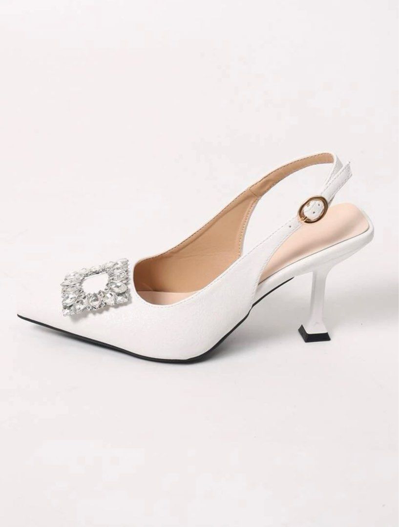 White heels wedding shoes store
