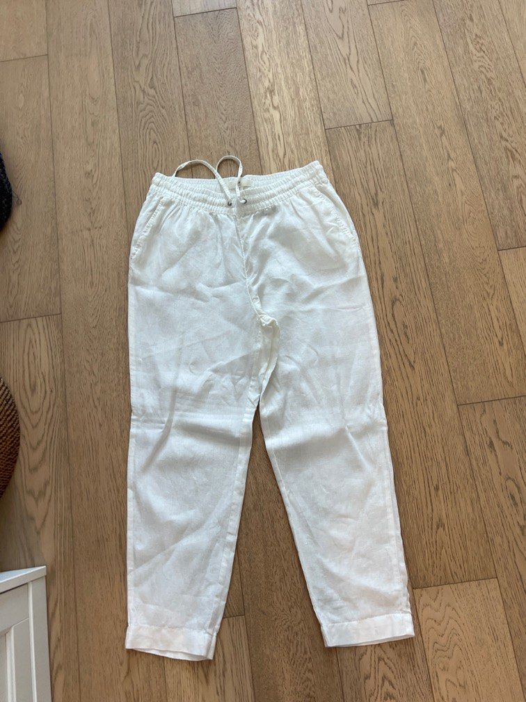 White linen sales pants h&m