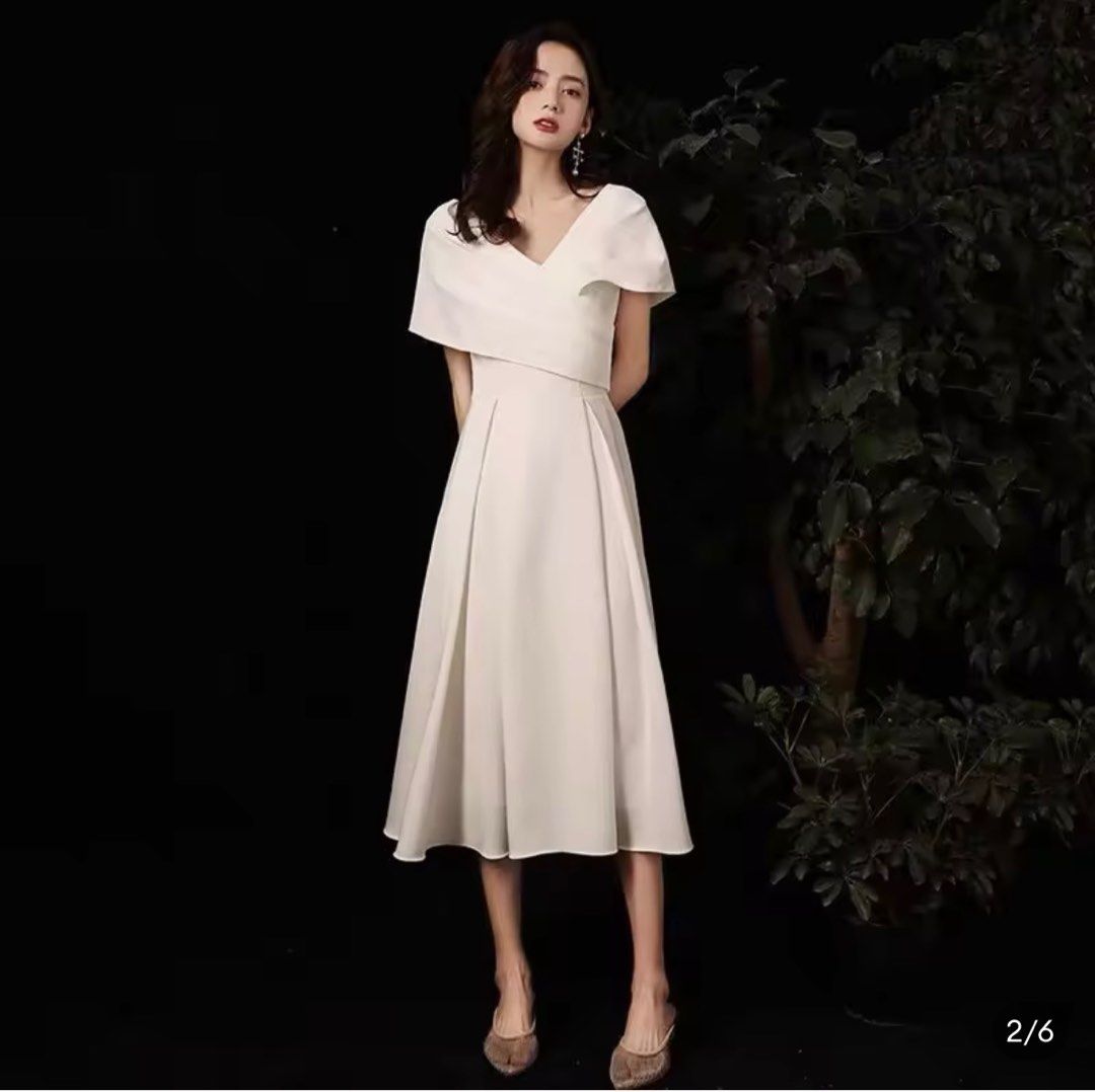 White simple dress Women s Fashion Dresses Sets Evening