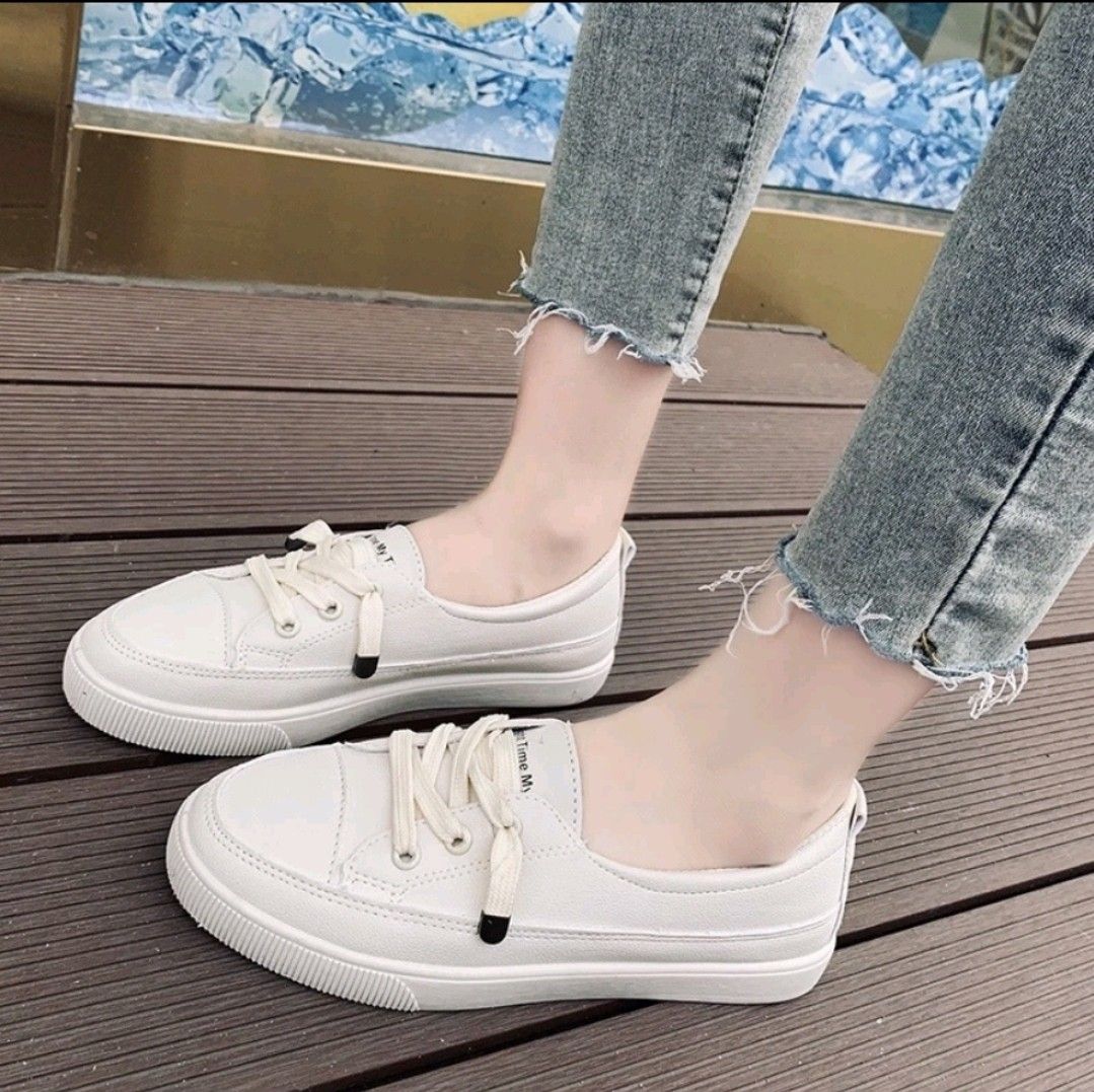 White Sneakers Soft Casual Shoes Women s Fashion Footwear Flats
