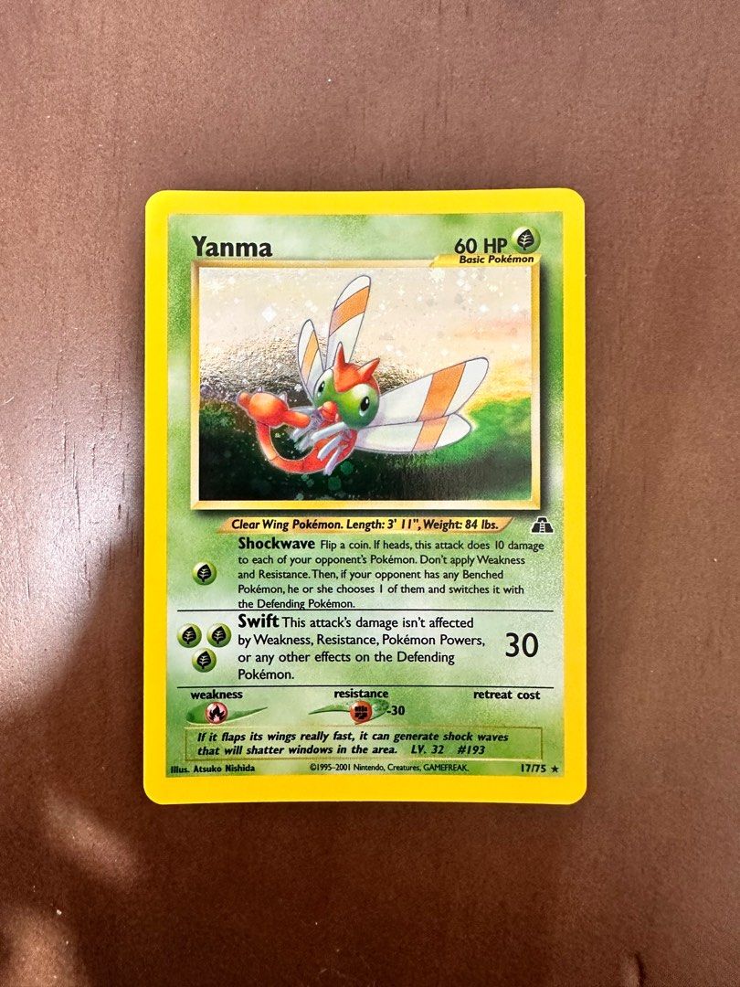Yanma 17/75 Holo Rare Pokemon Card, Hobbies & Toys, Toys & Games on  Carousell