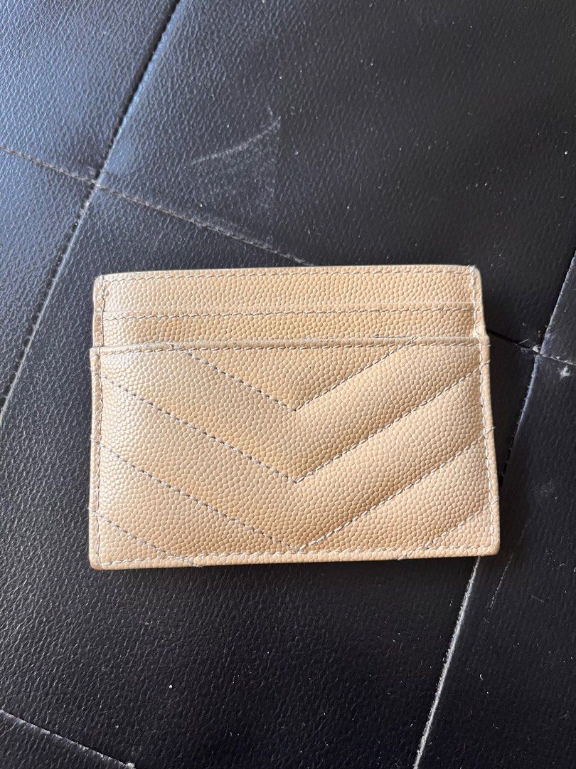 Ysl beige card new arrivals holder
