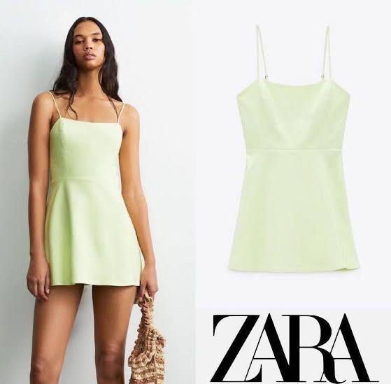 Vera Ruffle Strap Dress Green Apple