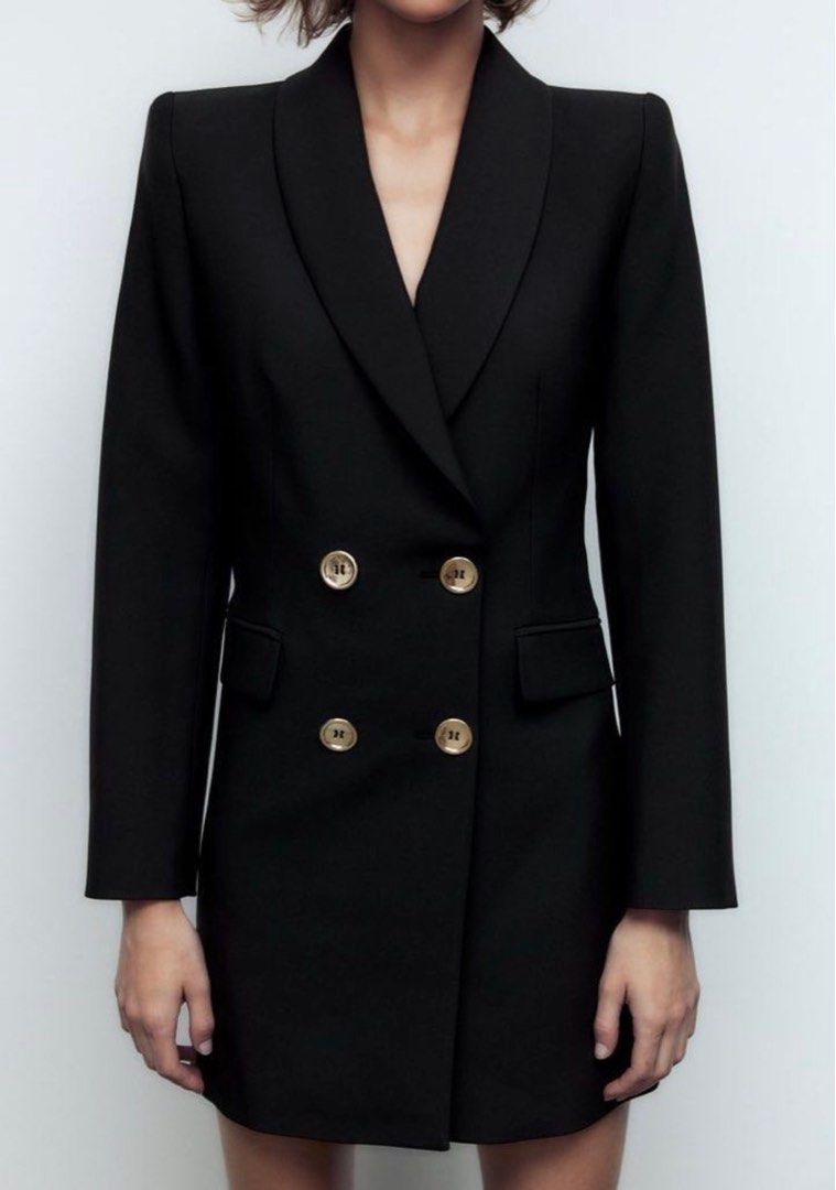 Trench Coat Zara Checked Frock Jacket Zara Blazer Dress, Women's