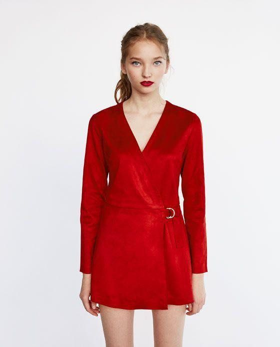 Zara Faux Suede Jumpsuit