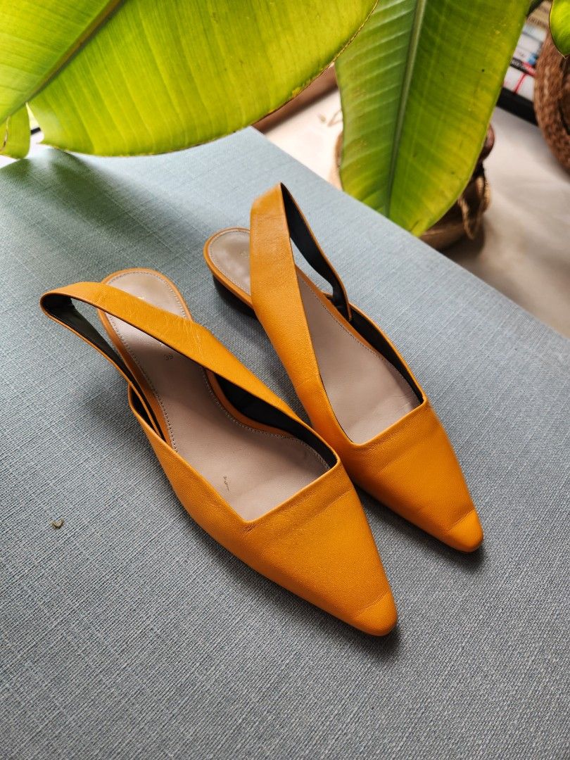 Zara clearance yellow flats