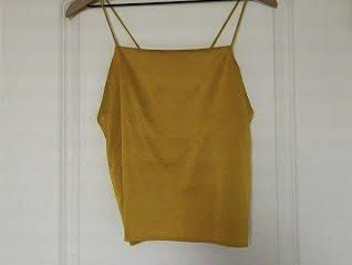 AUTHENTIC Zara satin yellow mustard sleeves top (Category: Sleeveless) located in Rizal. Submitted by lemiebee (Listing ID 1282060740, Image 2). Description: Used once Size medium.