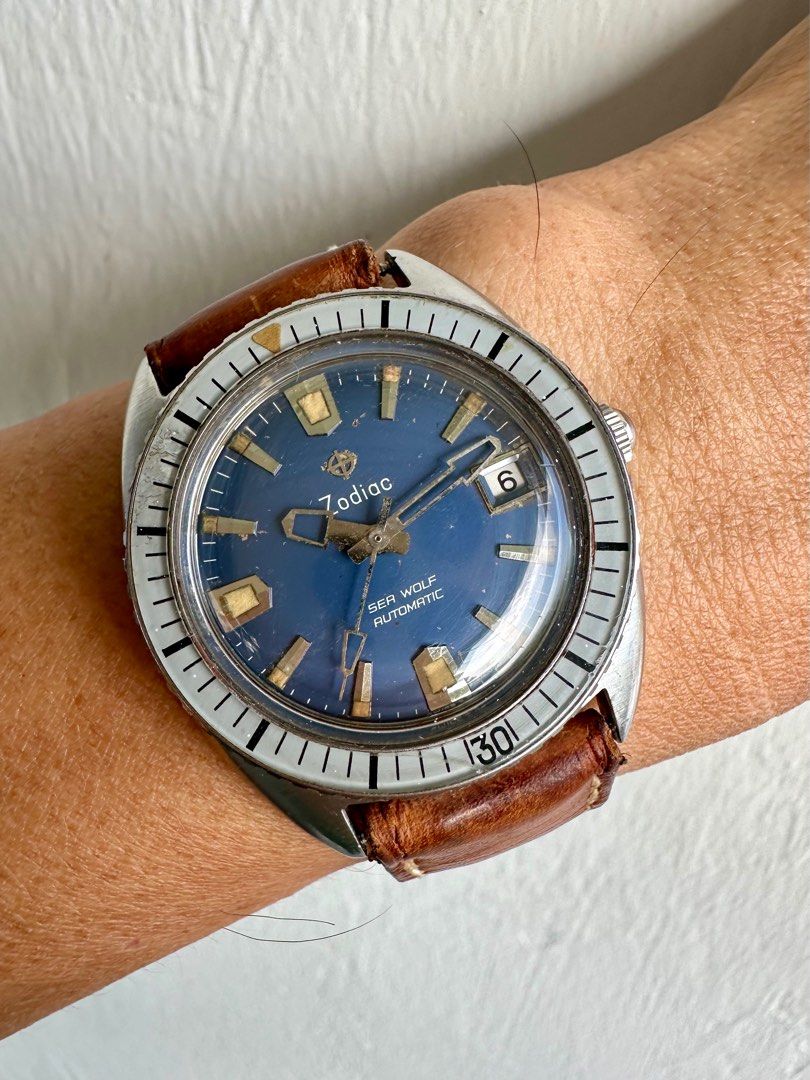 Wolf Vintage Zodiac Diver Zodiac Sea Wolf Blue Dial Vintage Diver