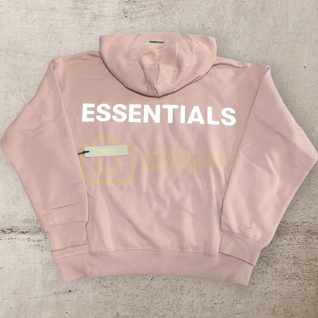 Fear of God Essentials Pink 3M Logo Pullover Hoodie Blush