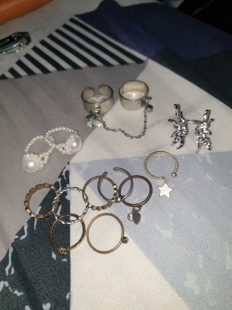 12pc assorted random cute creative women rings Women s Fashion