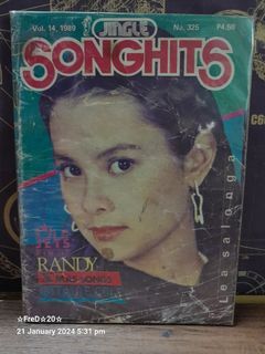 1989 Jingle Songhits Vol.14 No.325 Lea Salonga Cover Songhits Magazine
