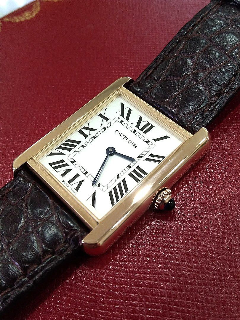 2020 18k Cartier Tank Solo Large, Luxury, Watches on Carousell
