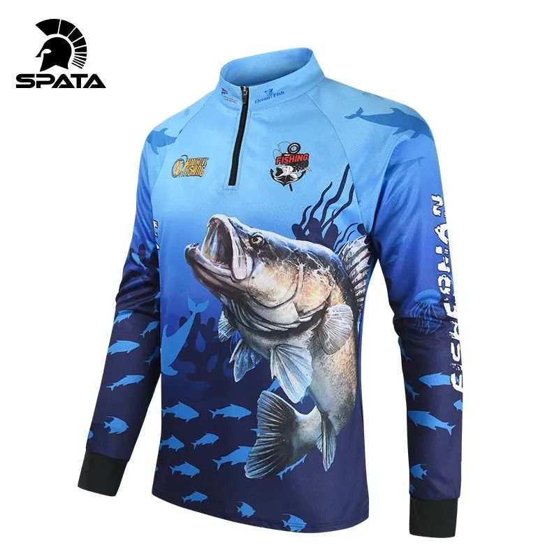 Fishing Hoodie Anti-UV Sunscreen Sun Protection Clothes Fishing Shirt  Breathable Quick Dry Fishing Jersey Hooded Sportswear Gym Clothes Men