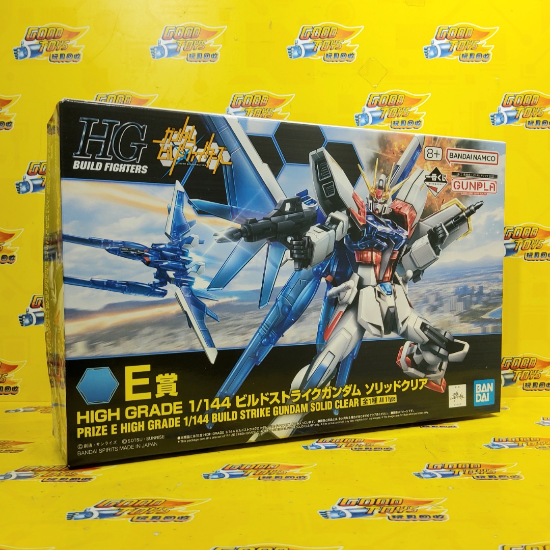 全新未砌BANDAI 一番賞F賞高達高達創戰者HG 模型BUILD STRIKE GUNDAM FULL PACKAGE SOLID CLEAR 彩透版 創建突擊高達全武裝, 興趣及遊戲, 玩具&