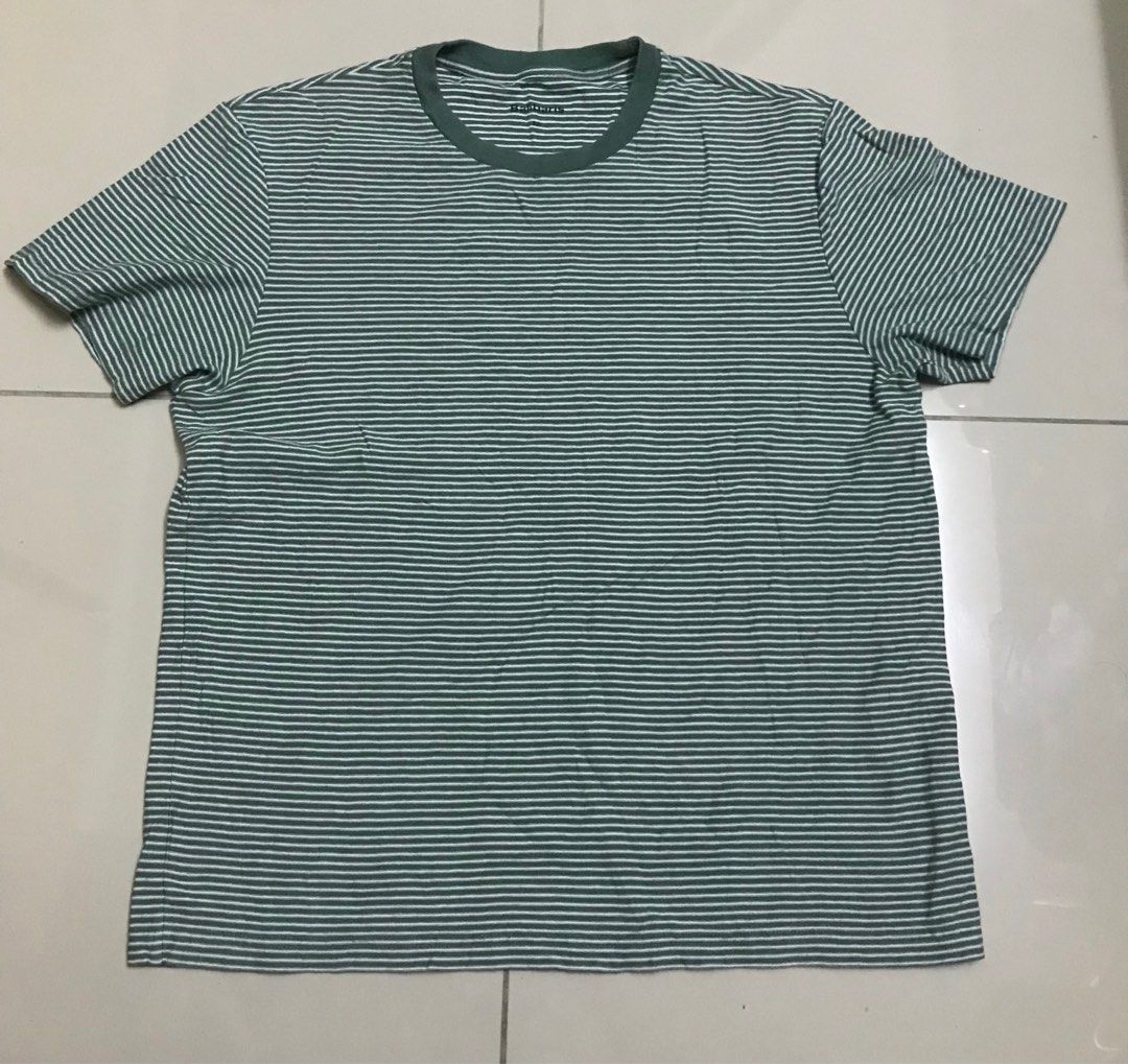 246 Balibaris Stripe Green Tee M pit 20.5 L26 Men s Fashion