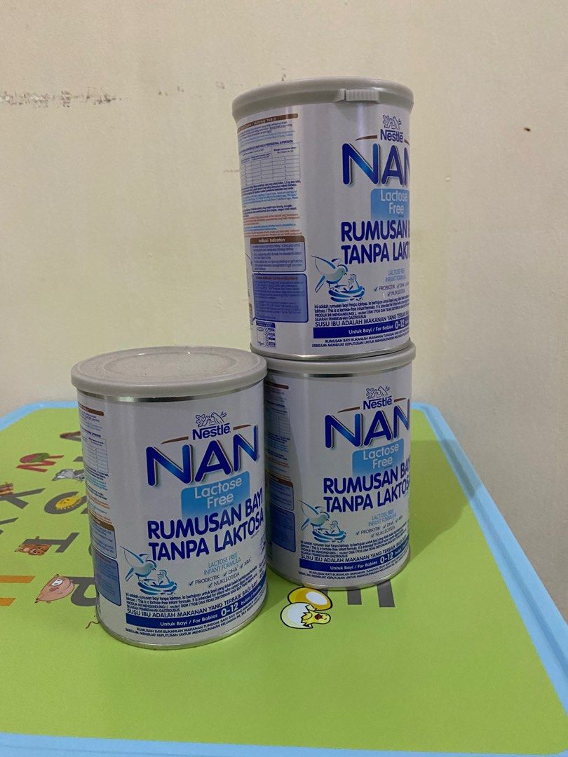 3 tin Susu nan lactose free nestle Babies Kids Nursing