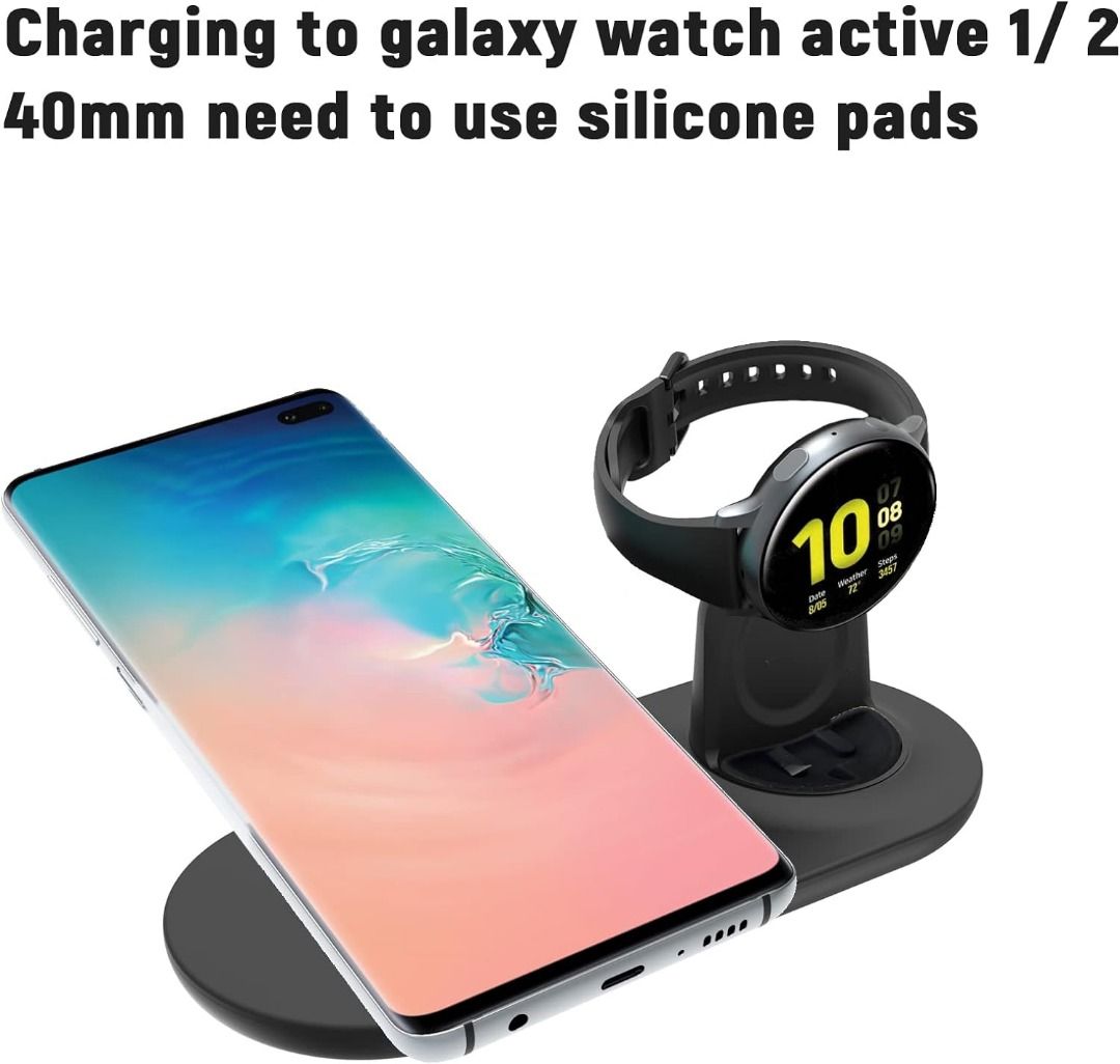 Aukvite 3 in 1 Wireless Charger for Samsung, Wireless Charging Station with  Clock for Samsung S23/S22/S21 Ultra/S21/Flip 4/3, Galxsy Watch Charger