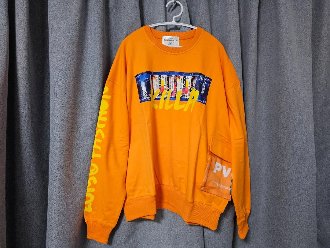 FASHION KILLA NEON LOGO SWEATER M