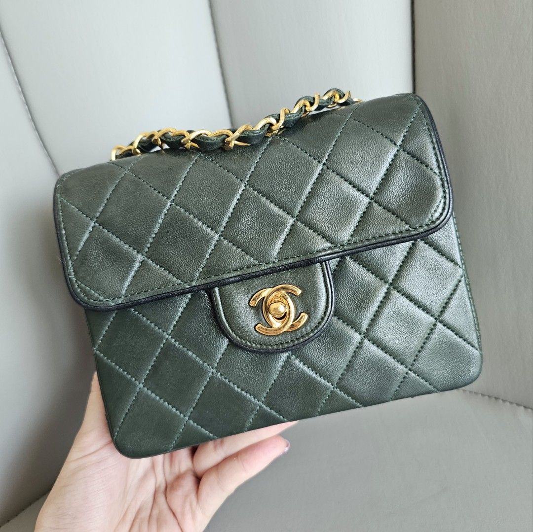 Dark green new arrivals chanel bag