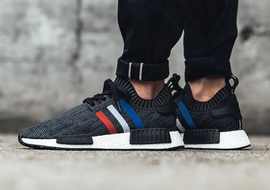 Adidas nmd tri color stripes white clearance
