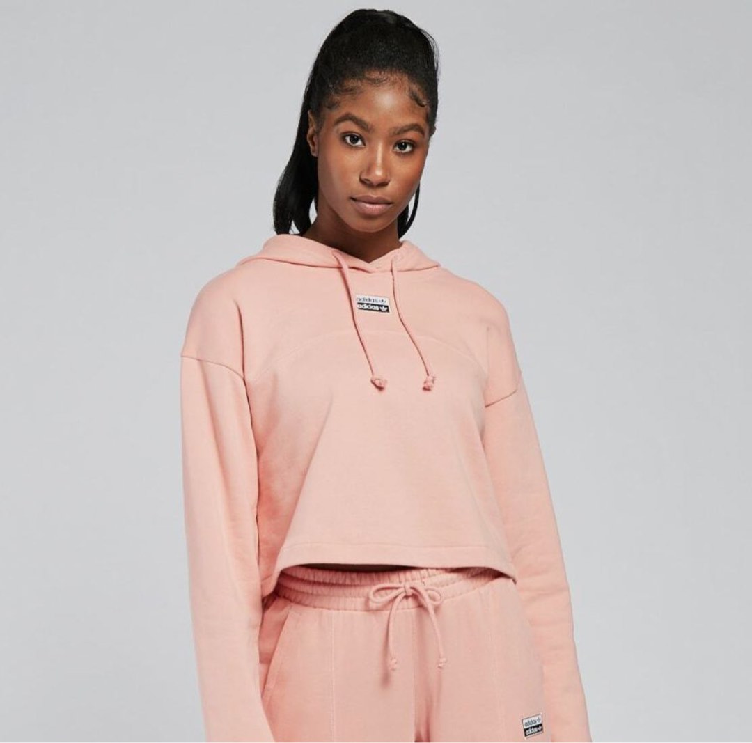 adidas originals R.Y.V cropped hoodie in pink Women s Fashion