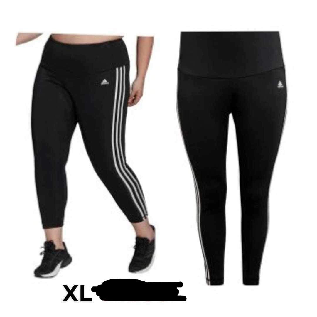 Adidas Plus Size Train Essentials 3-Stripes High-Waisted 7/8 Leggings -  Black, Women's Fashion, Activewear on Carousell