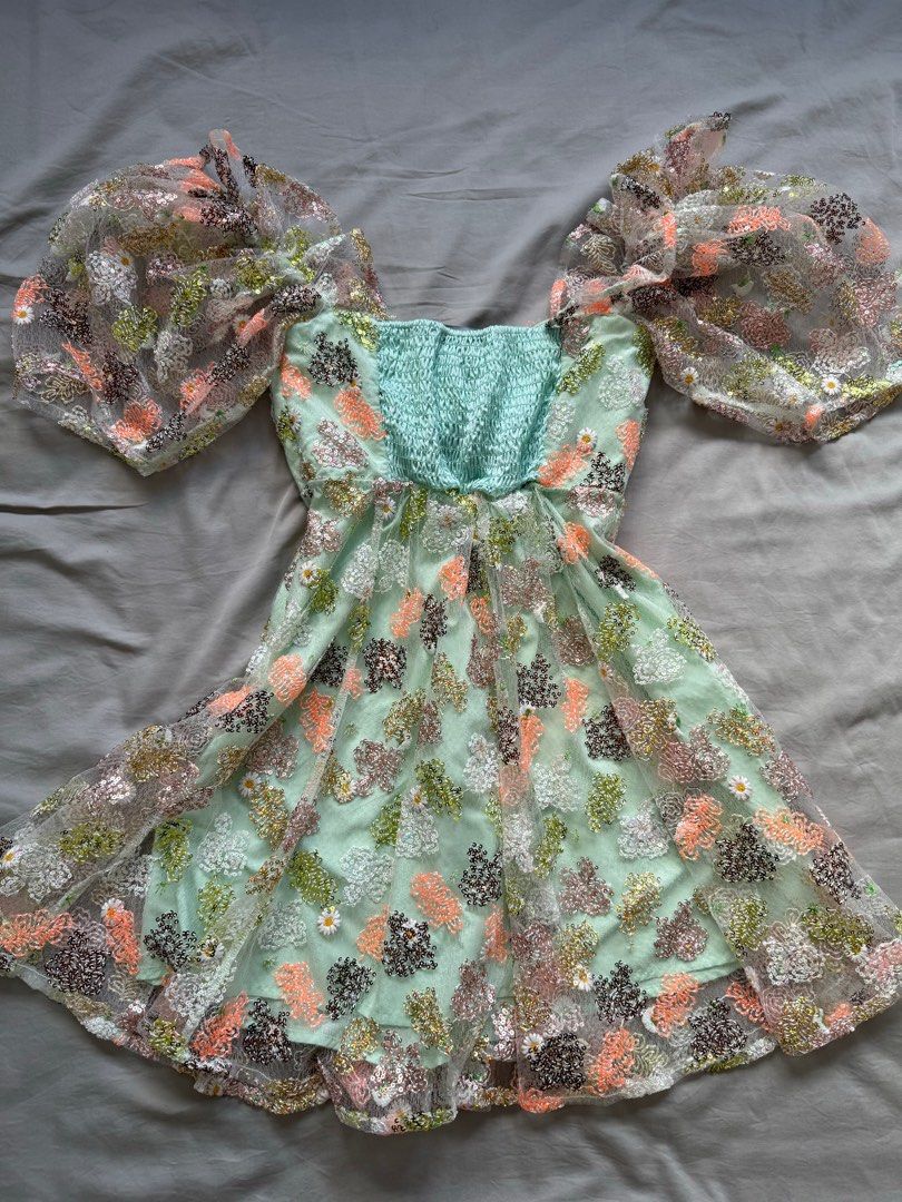 Alice mccall wish you were on sale here embroidered tulle mini dress