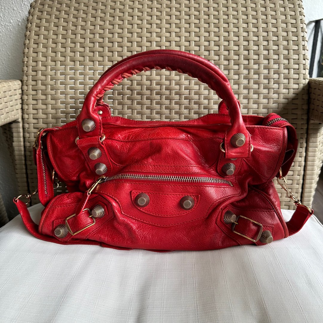 Authentic Balenciaga Giant 21 G21 City Bag Red Rouge Cardinal