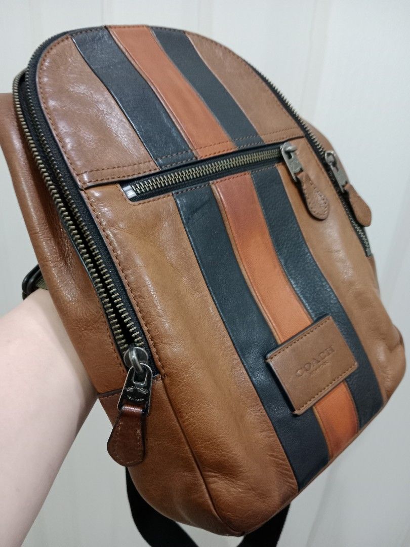 Authentic Coach Campus Bag Varsity Stripes Luxury Bags Wallets