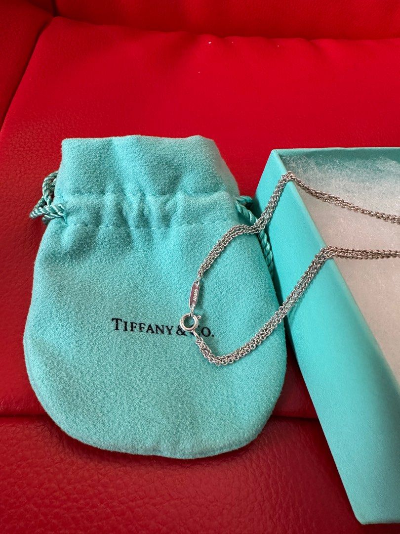 Tiffany & Co. Infinity Double Chain Necklace 15 3/4