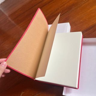 Author’s Avenue Minimalist Thick Blank Notebook Journal Sketchbook in Coral, Vegan Leather