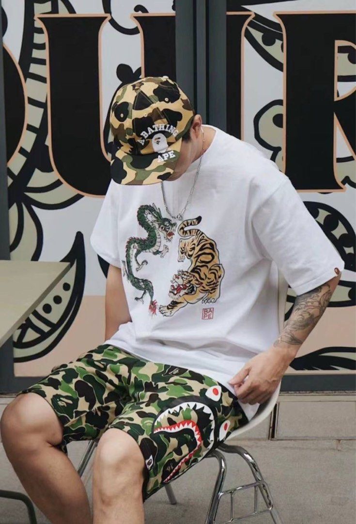Bape tiger hot sale shark t shirt
