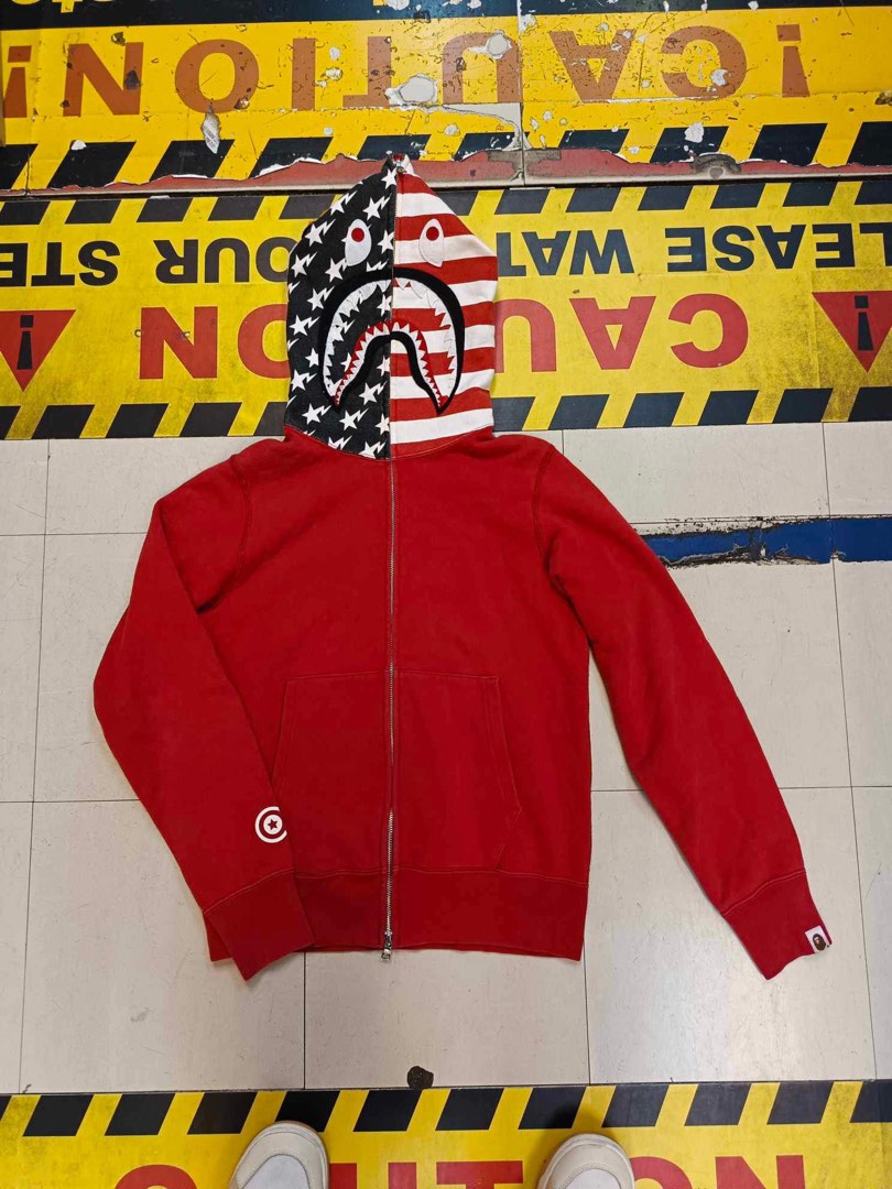 Bape american discount shark hoodie