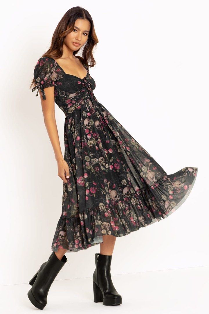 Black Milk Garden of Bones Tea Party Maxi Dress Women s Fashion