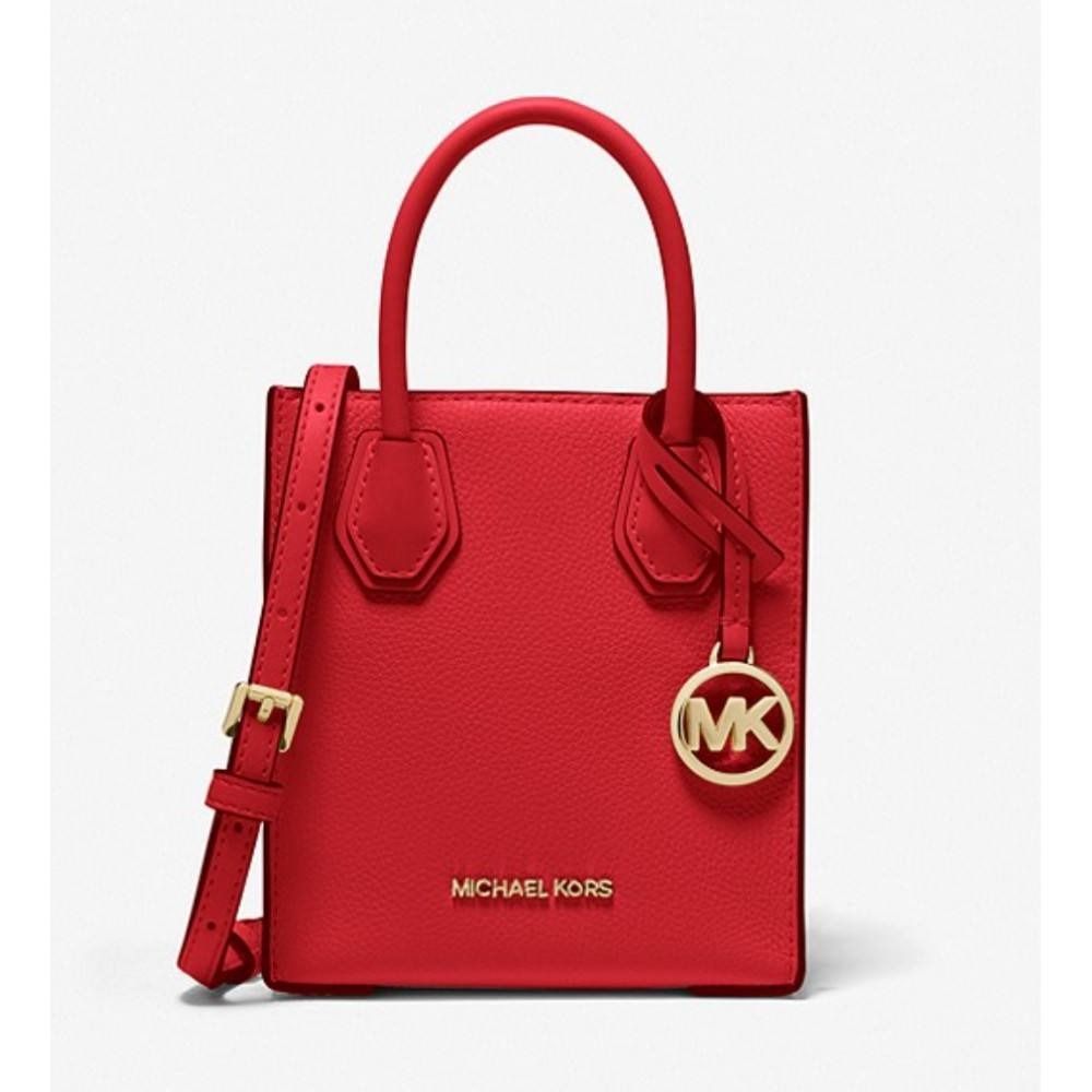 BN Authentic Michael Kors Mini Mercer Leather Crossbody Bag Red Black 70 OFF