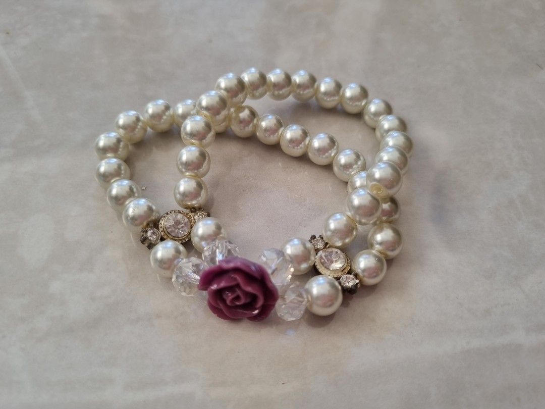 Double pearl bracelet shop