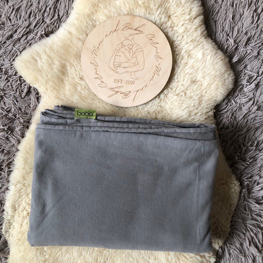Boba wrap carrier (Category: Carriers & Slings) located in Cabiao. Submitted by MomAndBabyCorner (Listing ID 1282262416, Image 2). Description: Boba One size Can carry 5 lbs to 35lbs EUC PHP 1,300.