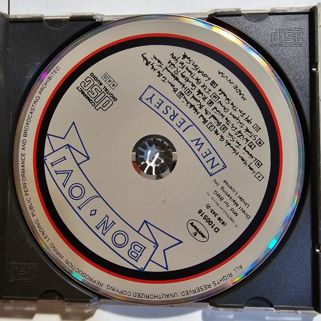 Bon Jovi - New Jersey - CD VG. (Category: CDs & DVDs) located in Quezon City. Submitted by serefrenpaz (Listing ID 1282196926, Image 2). Description: NOTE: CD CASE IS NOT INCLUDED IN RATING OF THE ITEM Good Day Buyers. Here are the payment options PAYPAL GCash - 09164862096 Bank Deposit - BPI, BDO, Unionbank, Landbank Palawan, Cebuana Meet Up - McDo Kamias, Jolibee Anonas Kamias Intersection or KFC Anonas Delivery Options JRS - +120 Pesos shippin