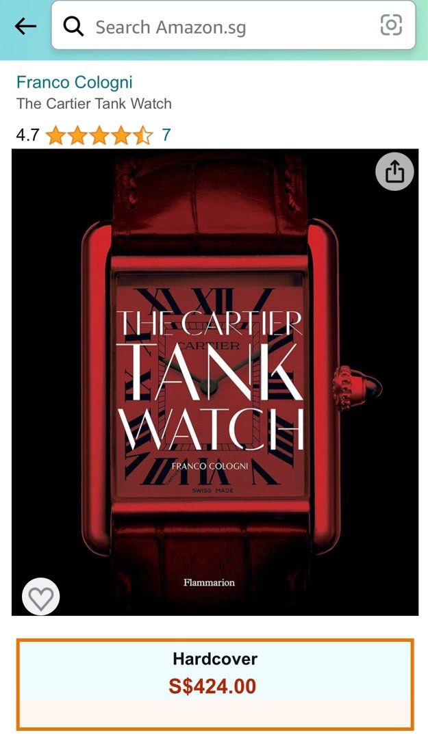 Cartier tank deals watch book