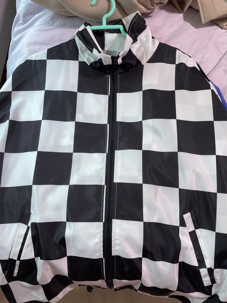 Checkered jacket top