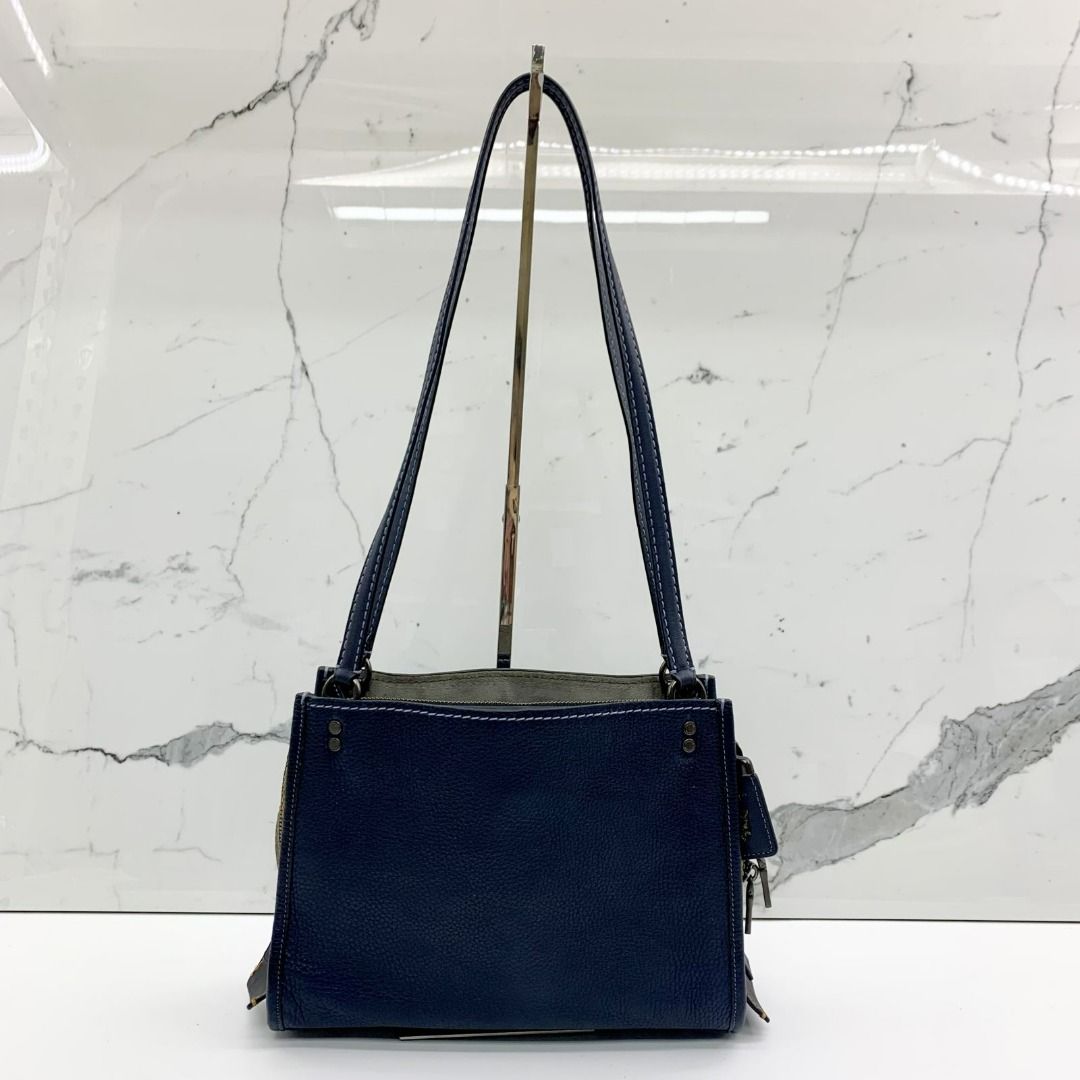 COACH F28484 NAVY BLUE LEATHER TOTE BAG 247000908 JX