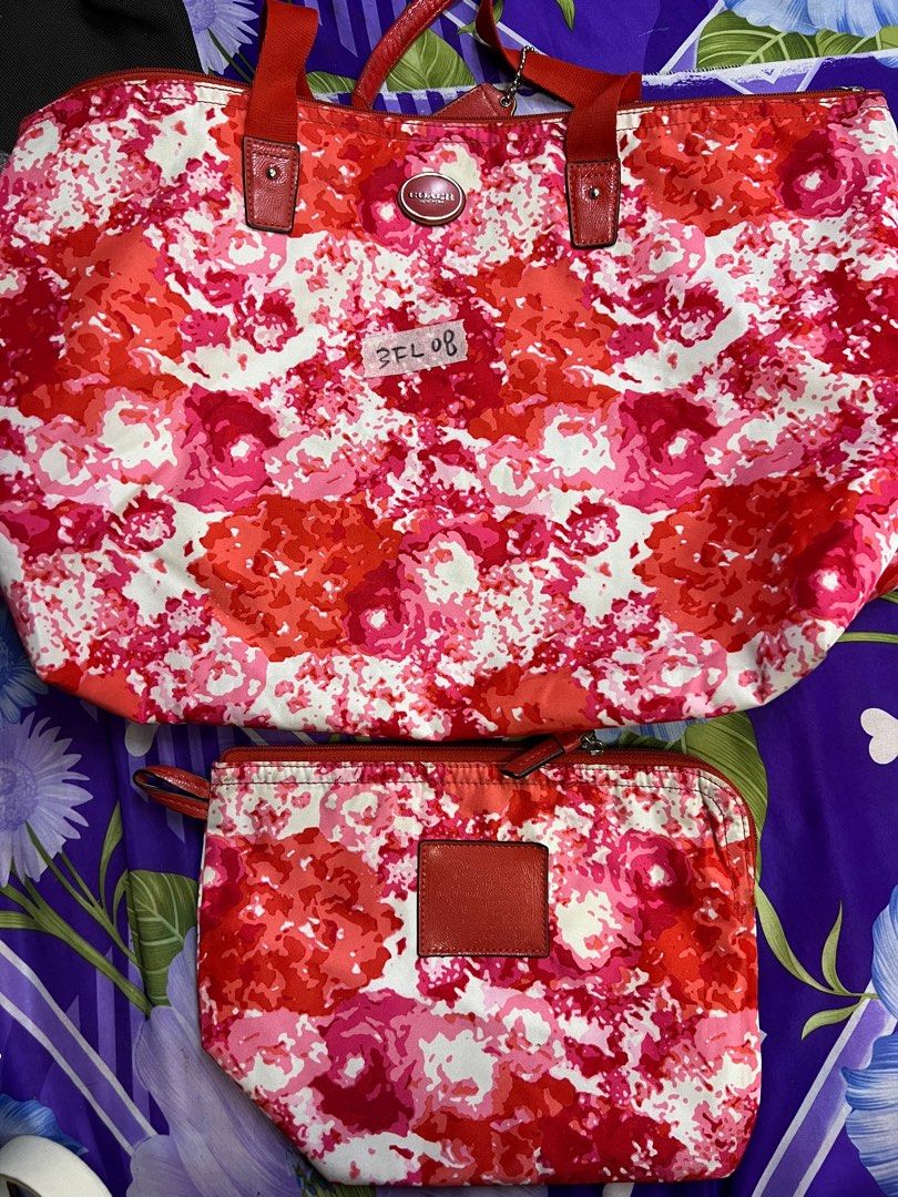 Coach F31441 Nylon Get Away Floral Print Large Packable Tote
