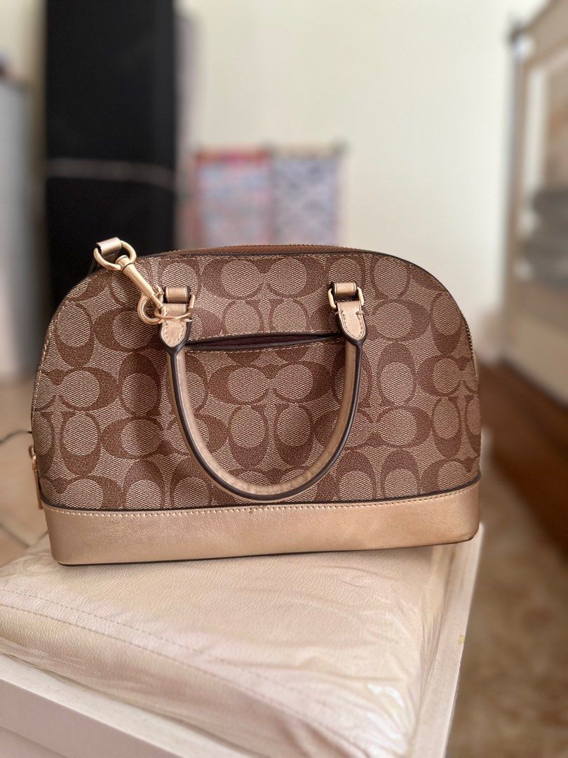 COACH MINI SIERRA KHAKI LIGHT GOLD Barang Mewah Tas Dompet di Carousell