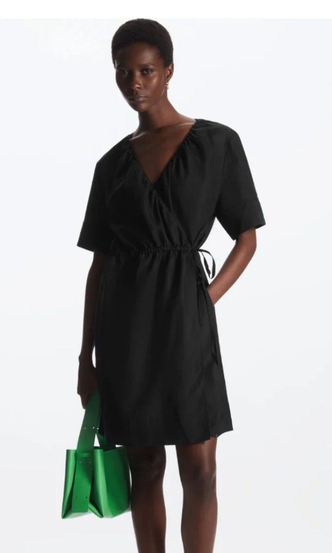 Cos mini linen blend wrap dress Women s Fashion Dresses Sets