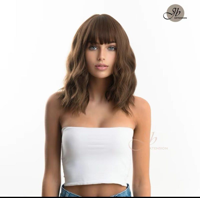 Curly short hair wig (Category: Hair Accessories) located in Dasmarinas. Submitted by legitbeauty08 (Listing ID 1282235379, Image 3). Description: Brandnew available stocks Brown curly wigs Pwede i wash I curl I iron.
