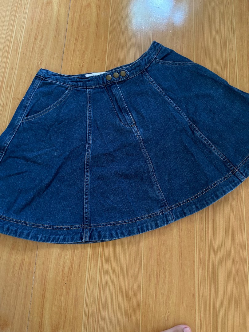 Skater on sale skirt denim
