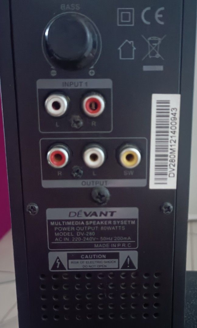 Devant Home Theater Sound System (Category: Soundbars, Speakers & Amplifiers) located in Imus. Submitted by lovecruzat (Listing ID 1282238845, Image 2). Description: ✔️ Rarely used ✔️ Medyo loose yung volume; you need to have it fixed ✔️ Includes 2 speakers and 1 subwoofer.